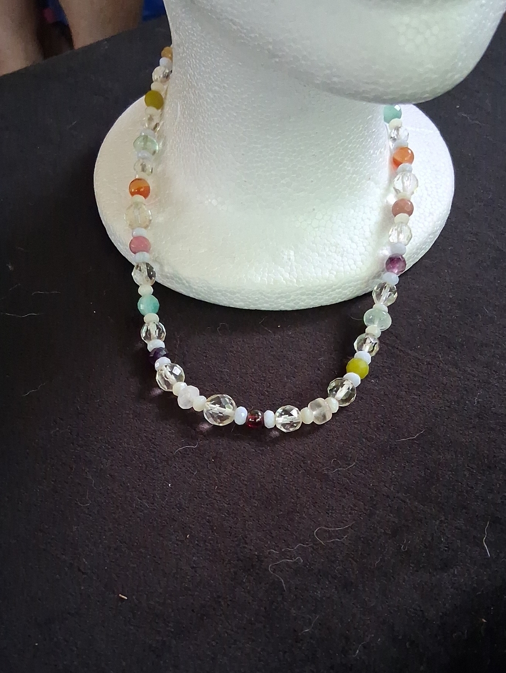 Vintage Multicolor Crystal and Natural Stone Bead Necklace